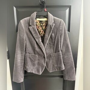 Anthropologie Daughters of the Liberation Gray Corduroy Blazer